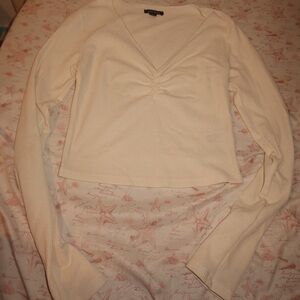 Elegant Cream Long Sleeve Top